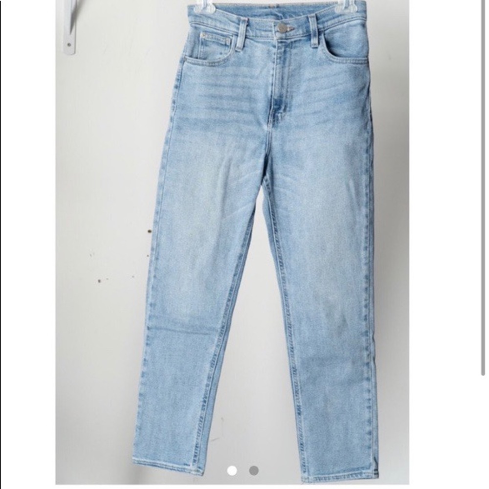 Light blue high waisted BDG 3/4 cropped jeans